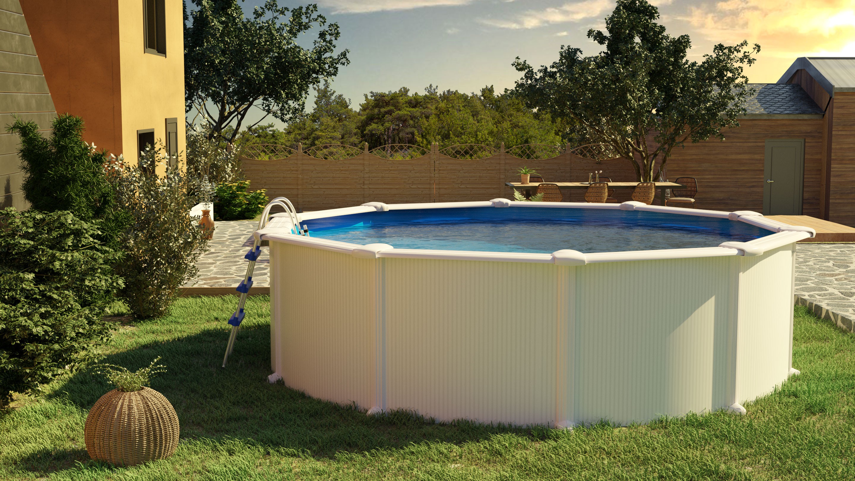 Pack Piscina Gre Fidji redonda Ø350 + kit mantenimiento